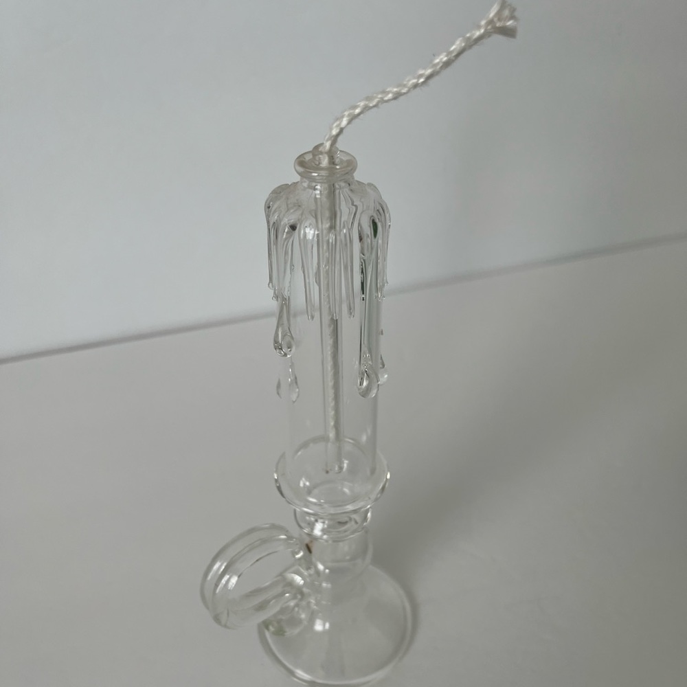 Vintage glass candle oil lamp. Hand blown.